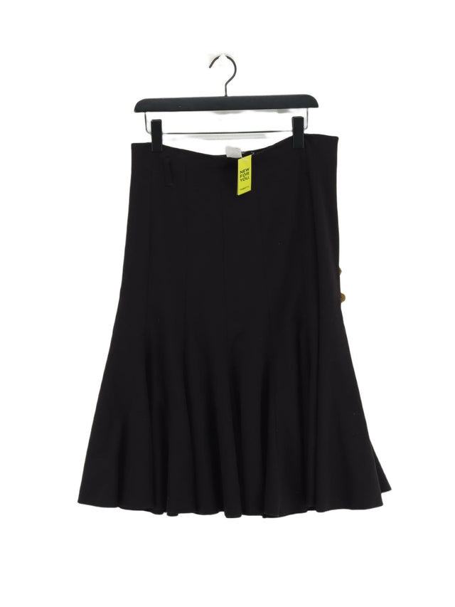 James Lakeland Women's Midi Skirt L Black Polyester with Elastane, Viscose