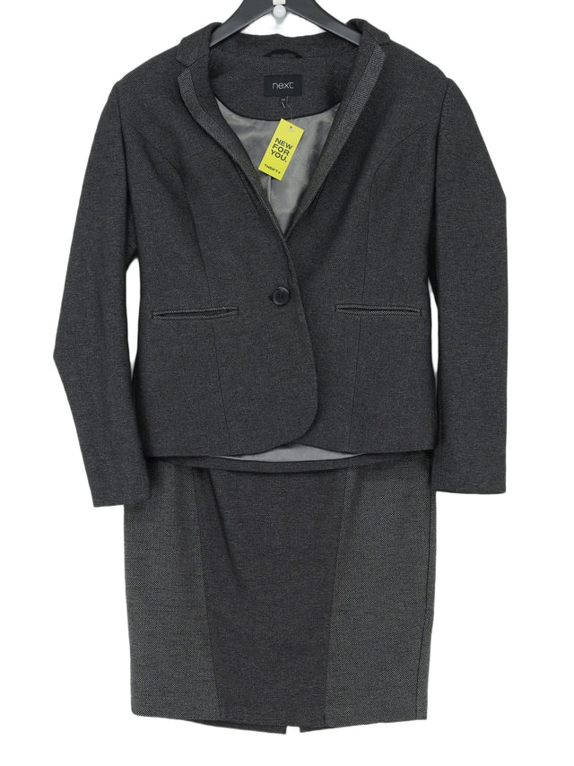 Next Women's Two Piece Suit UK 10 Grey Polyester with Elastane, Viscose