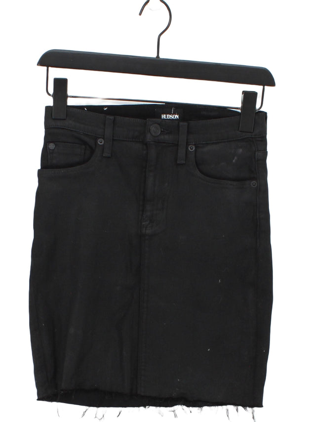 Hudson Women's Midi Skirt W 25 in Black Other with Cotton, Elastane