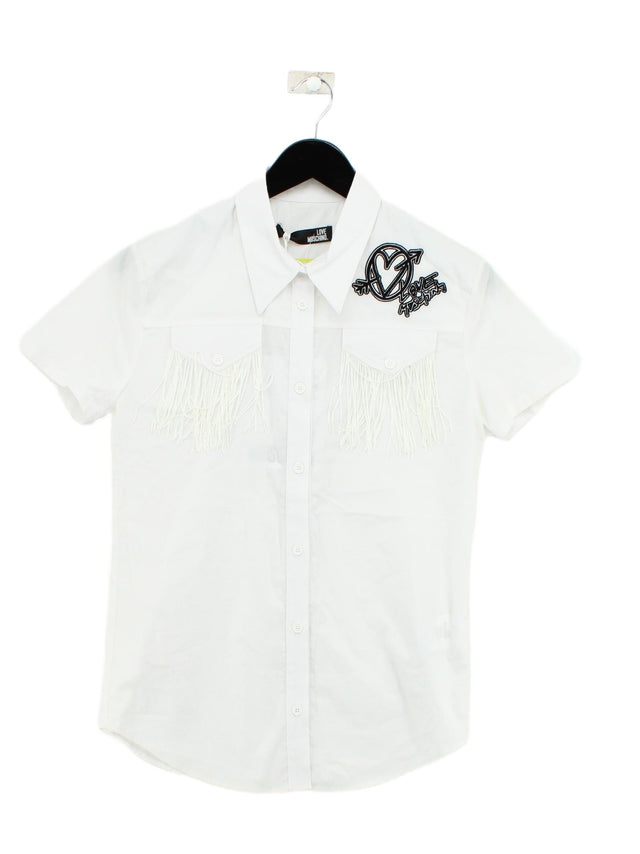 Love Moschino Women's Shirt UK 8 White 100% Polyester