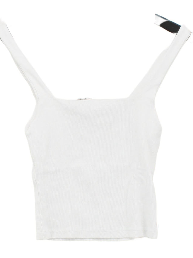 Zara Women's Top S White Cotton with Elastane