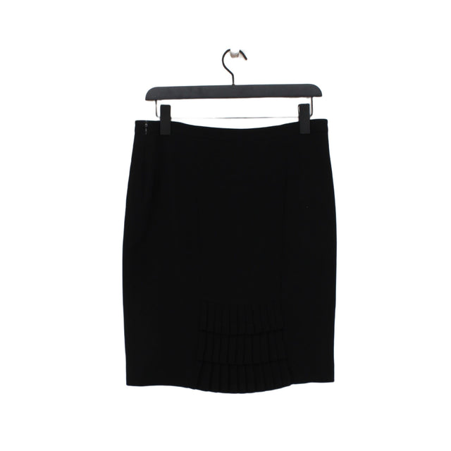 Jigsaw Women's Midi Skirt UK 10 Black Wool with Polyester, Viscose