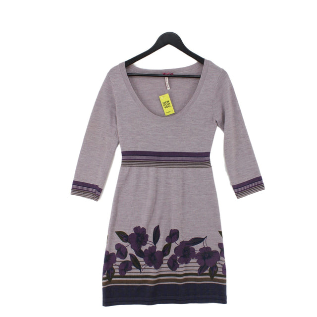 White Stuff Women's Midi Dress UK 8 Purple 100% Wool