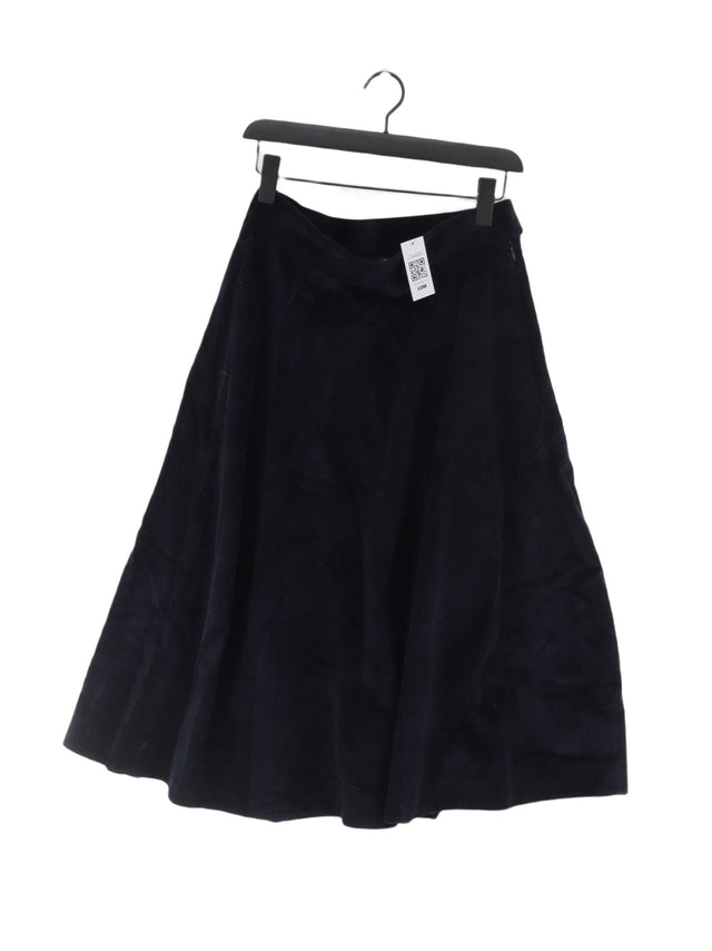 COS Women's Midi Skirt UK 10 Blue Cotton with Elastane