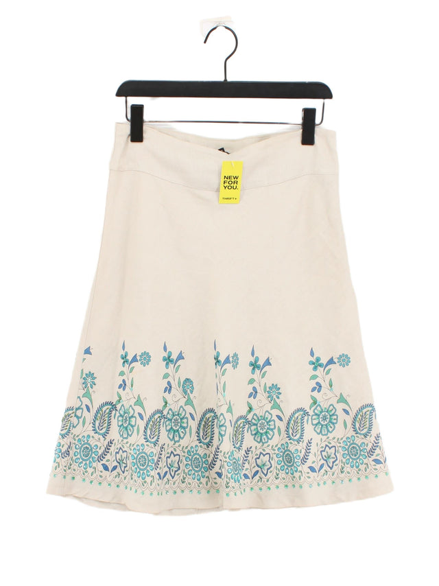 Jasper Conran Women's Midi Skirt UK 10 Cream Linen with Other