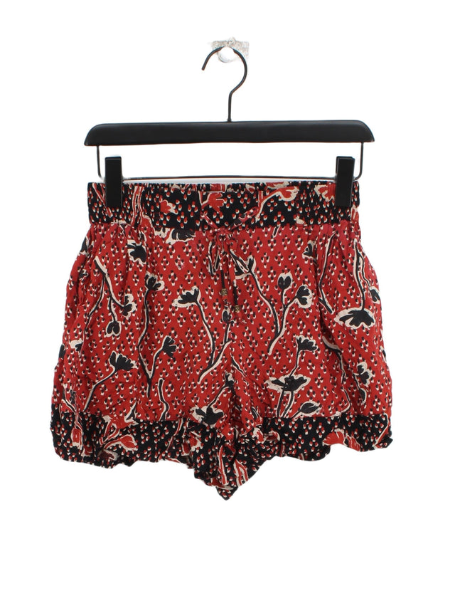 FatFace Women's Shorts UK 8 Red 100% Viscose