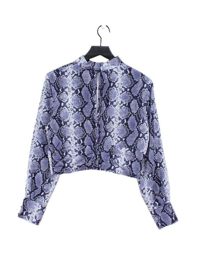 Topshop Women's Blouse UK 14 Blue Polyester with Elastane