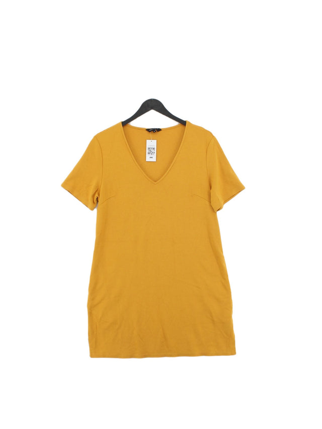 New Look Women's T-Shirt UK 12 Yellow Viscose with Elastane, Polyester