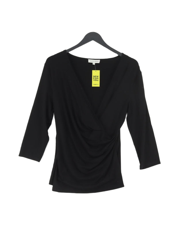 Austin Reed Women's Blouse M Black Viscose with Elastane