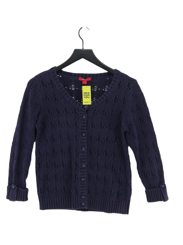 Monsoon Women's Cardigan UK 12 Blue 100% Cotton