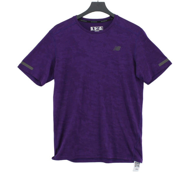 New Balance Men's T-Shirt M Purple 100% Polyester