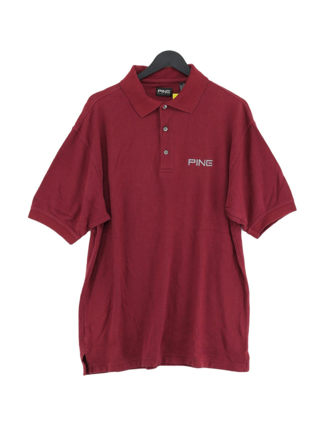 Ping Men's Polo M Red 100% Cotton