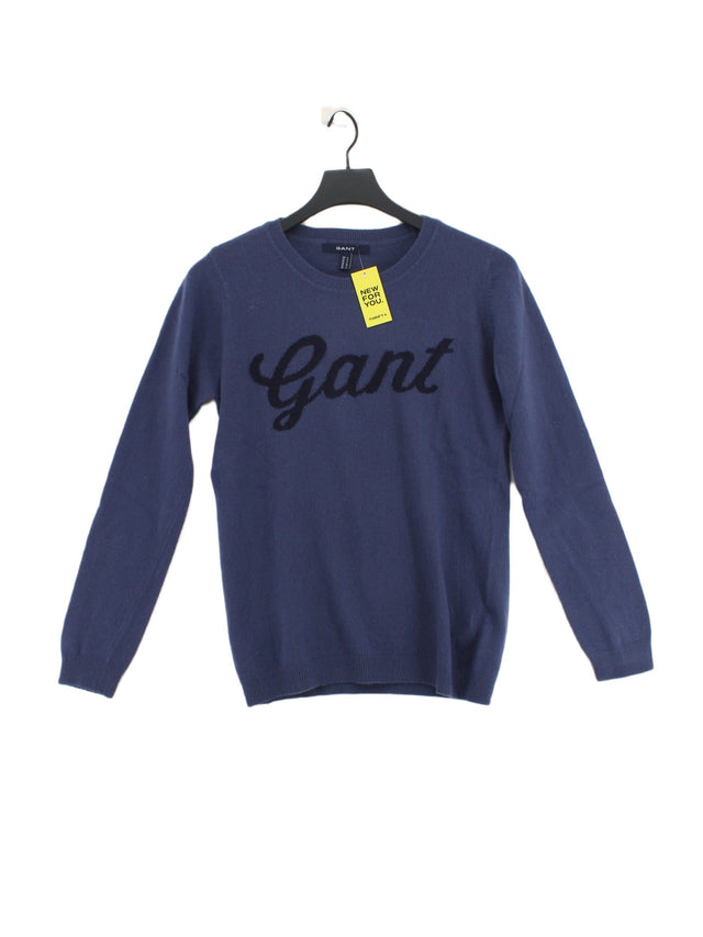 Gant Women's Jumper S Blue 100% Wool