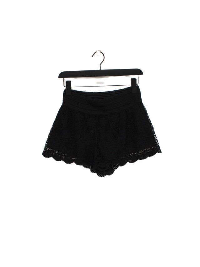 Topshop Women's Shorts UK 8 Black Cotton with Other, Polyester