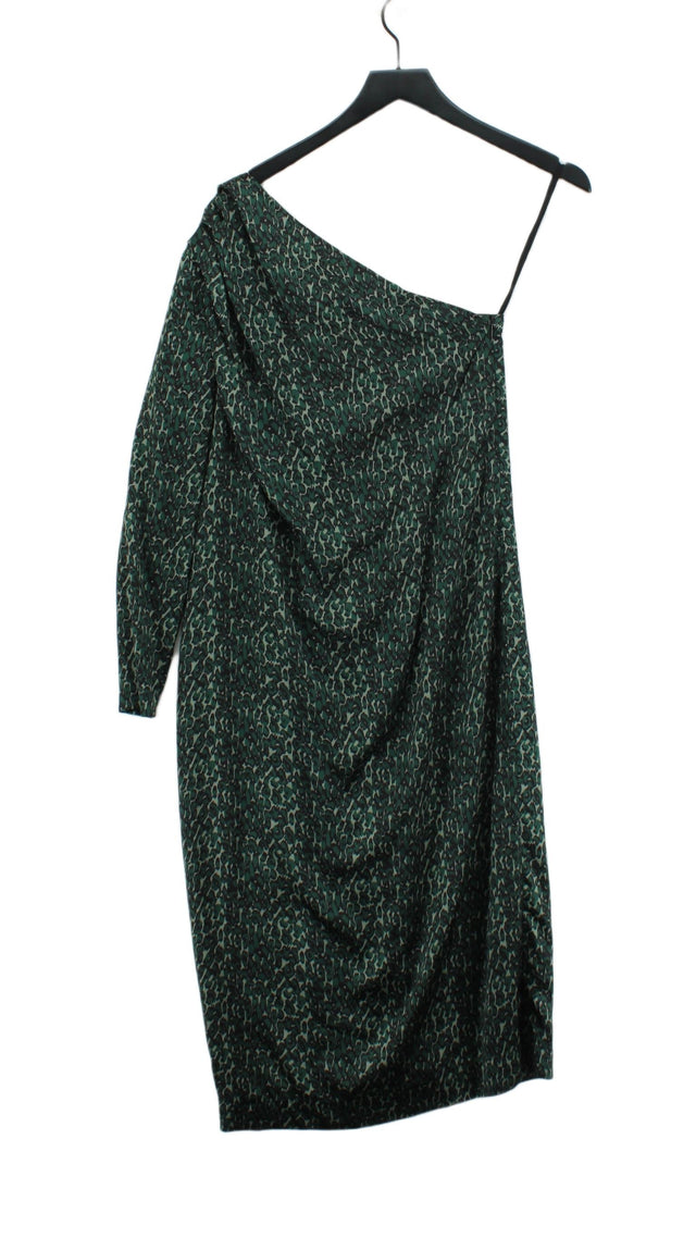 Intropia Women's Midi Dress UK 10 Green 100% Polyester