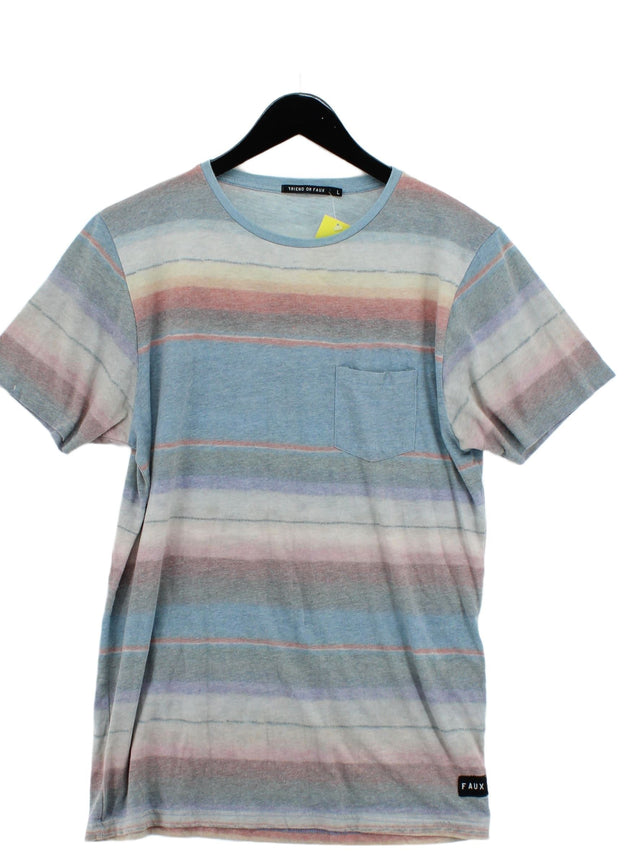 Friend Or Faux Men's T-Shirt L Multi Cotton with Polyester