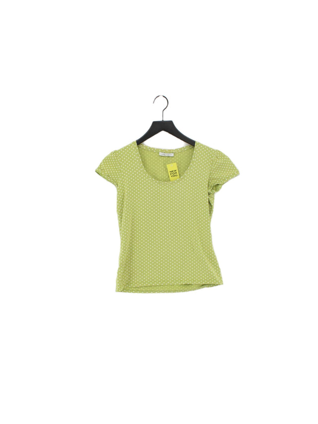 Laura Ashley Women's Top UK 10 Green Cotton with Elastane