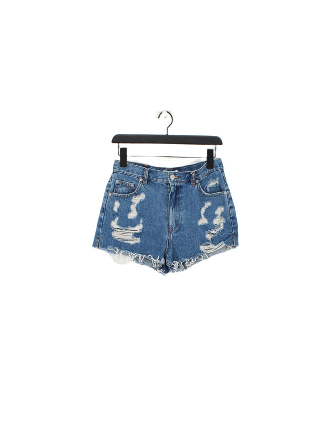 Pull&Bear Women's Shorts UK 8 Blue 100% Cotton