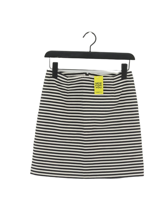 Reiss Women's Midi Skirt UK 6 Black Cotton with Elastane, Polyester
