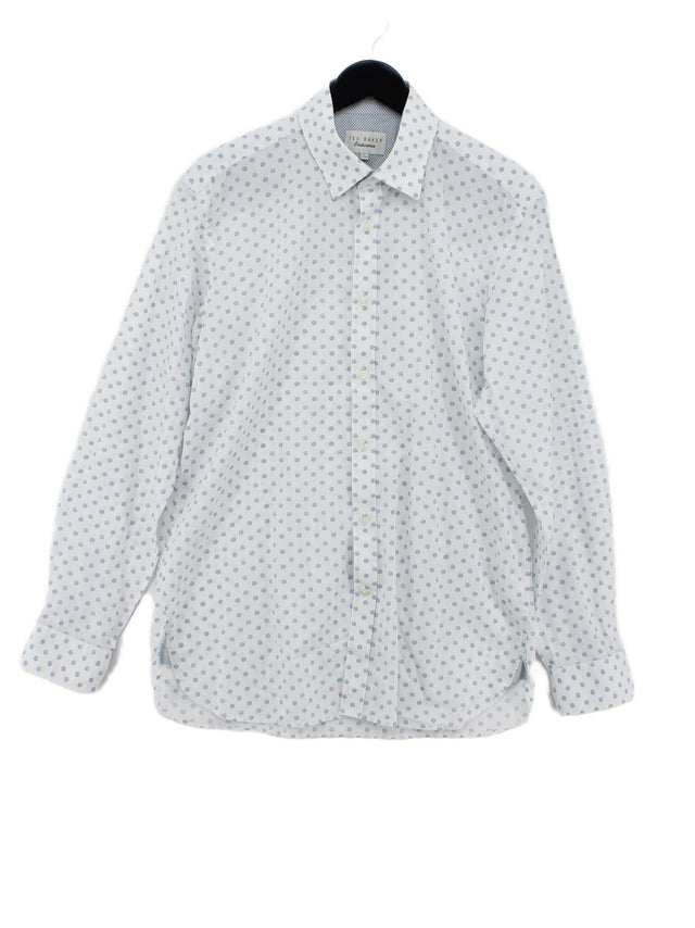 Ted Baker Men's Shirt Chest: 34 in White 100% Cotton