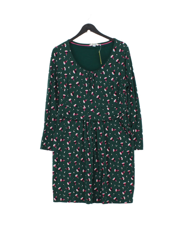 Boden Women's Midi Dress UK 16 Green Other with Cotton, Polyester