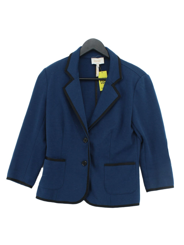 Laundry By Shelli Segal Women's Blazer UK 8 Blue Polyester with Rayon, Spandex