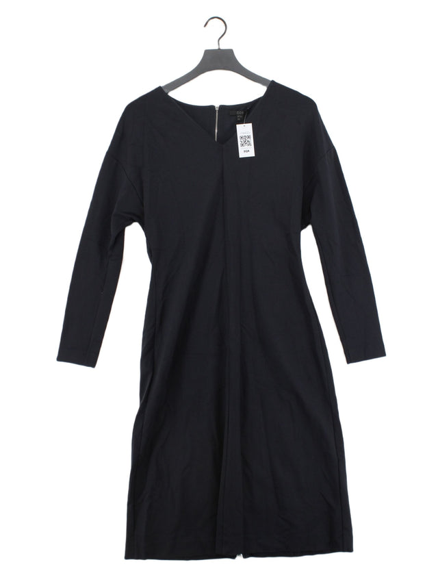 COS Women's Midi Dress M Black Viscose with Elastane, Polyamide