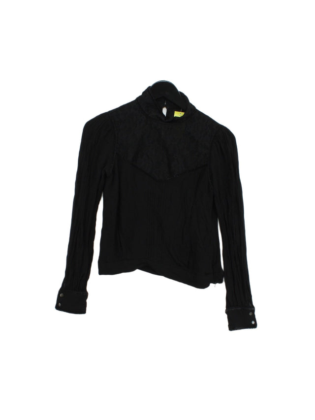 Karen Millen Women's Blouse UK 8 Black 100% Viscose