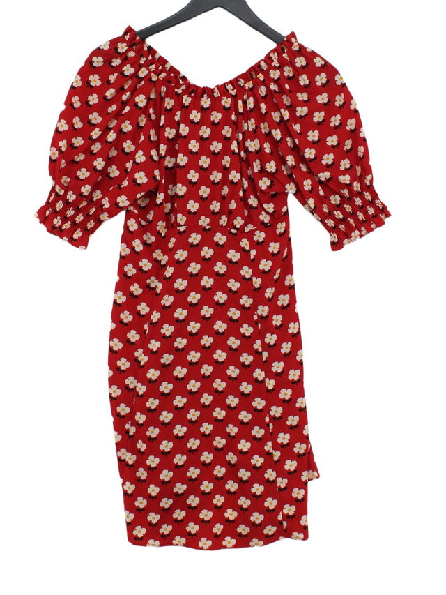 Kate Spade Women's Midi Dress UK 6 Red 100% Polyester