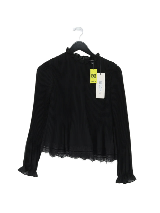 River Island Women's Blouse UK 8 Black 100% Polyester