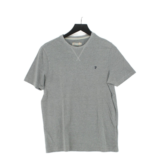 Farah Men's T-Shirt M Grey Cotton with Viscose