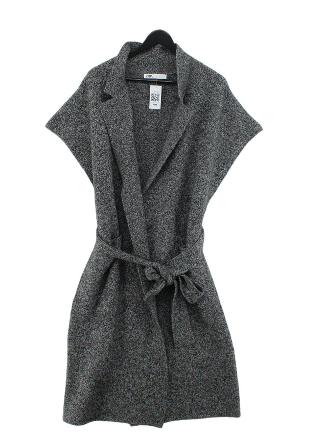 Zara Women's Cardigan S Grey 100% Wool