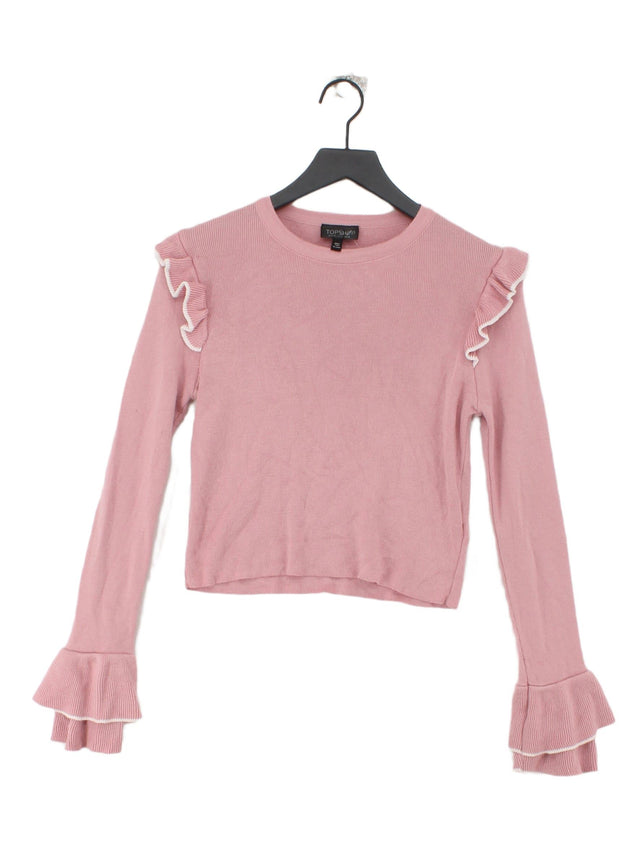 Topshop Women's Jumper UK 12 Pink Viscose with Acrylic
