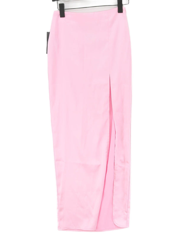 NA-KD Women's Maxi Skirt UK 8 Pink Polyester with Elastane