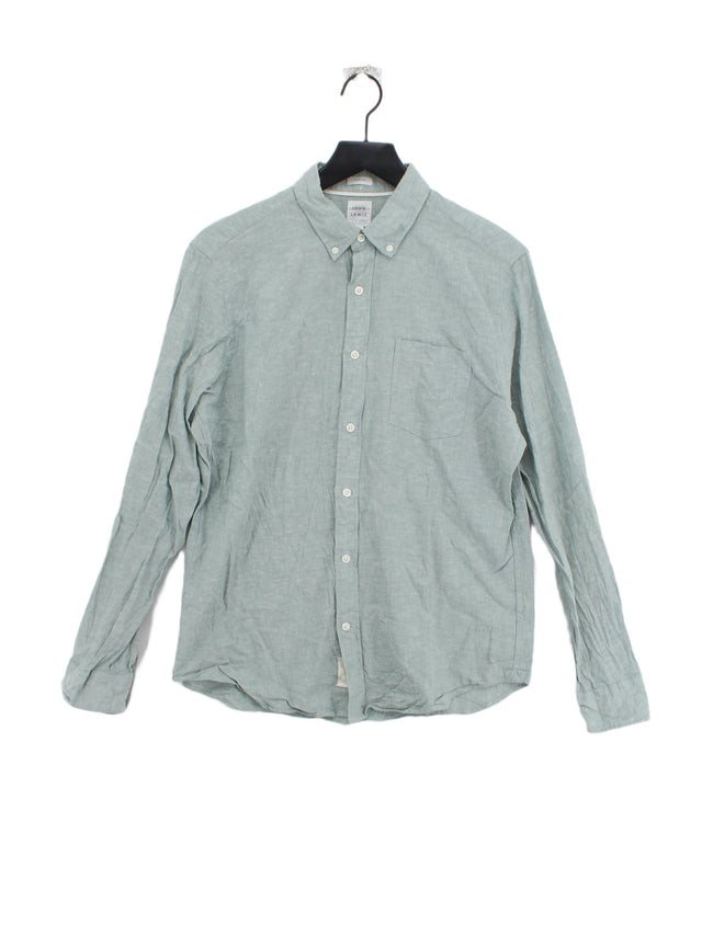 John Lewis Men's Shirt L Green 100% Cotton