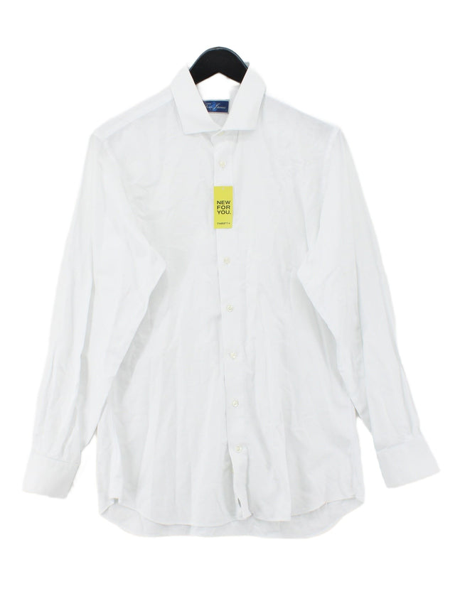 Tom James Men's Shirt Collar: 15 in White 100% Cotton