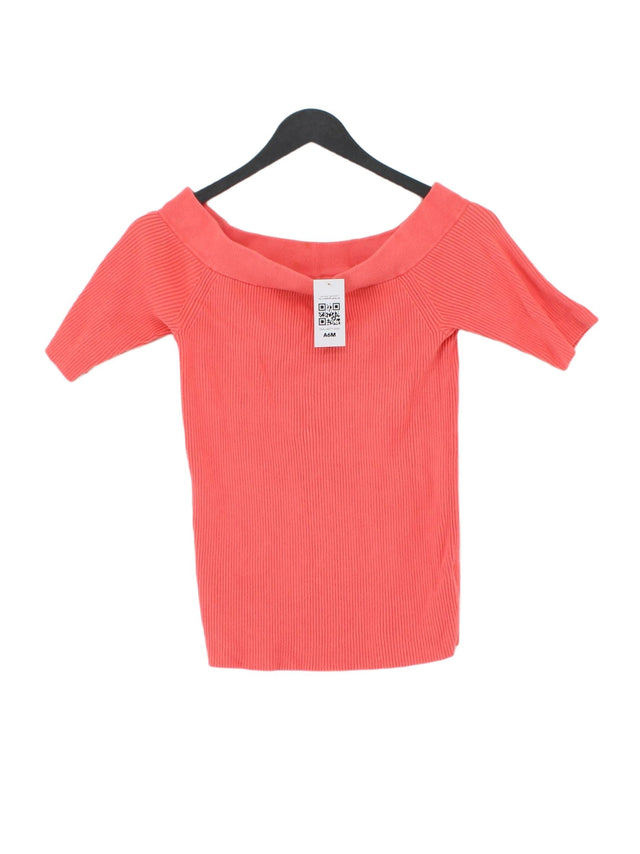 Anthropologie Women's T-Shirt S Pink Viscose with Nylon