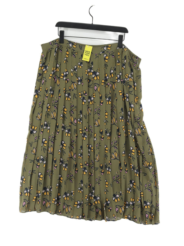 Kiabi Women's Maxi Skirt UK 26 Green 100% Polyester