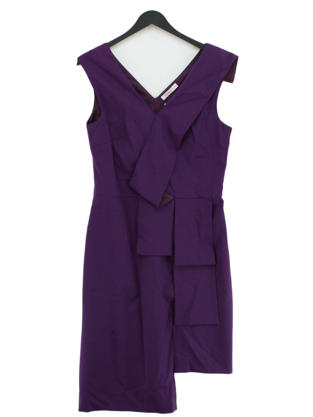 Finery Women's Midi Dress UK 12 Purple Polyester with Elastane, Wool