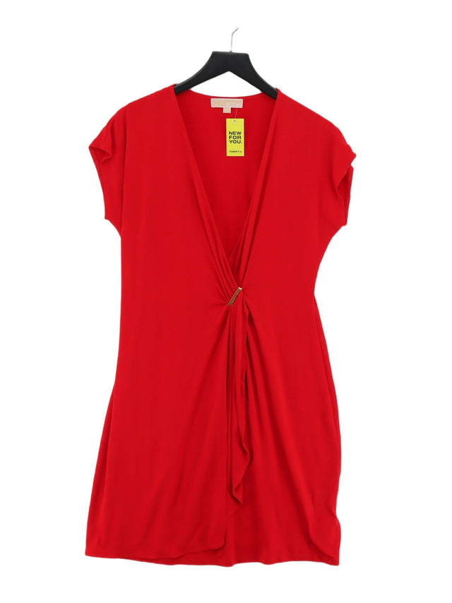 Michael Kor Women's Midi Dress XL Red Elastane with Polyester