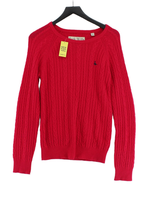 Jack Wills Women's Jumper UK 10 Pink Wool with Cotton