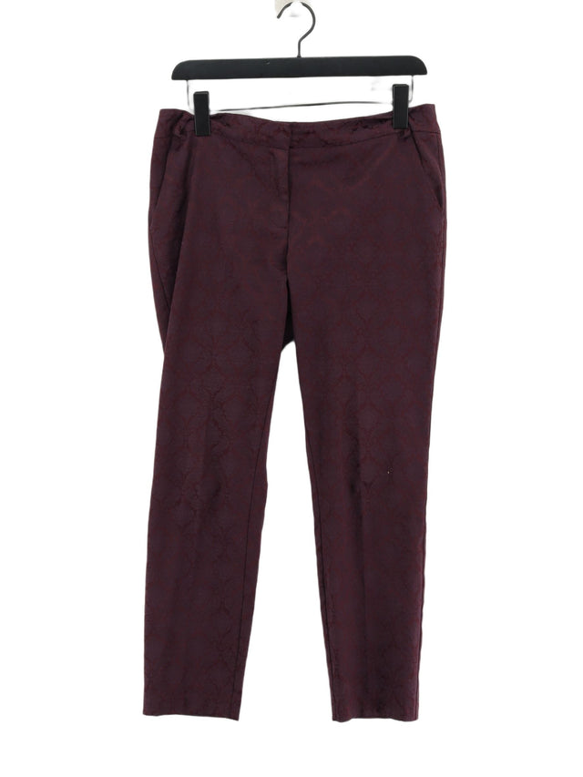 Next Women's Suit Trousers UK 10 Purple Cotton with Elastane, Polyester