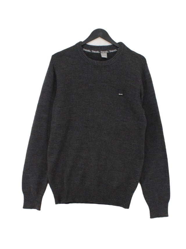 Bench Men's Jumper M Grey 100% Acrylic