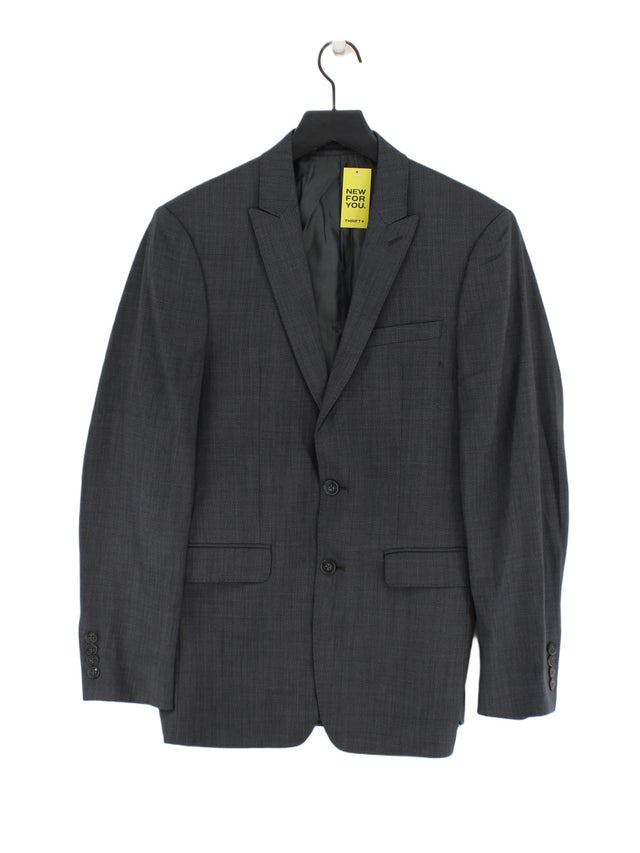 Calvin Klein Men's Blazer Chest: 36 in Grey 100% Wool