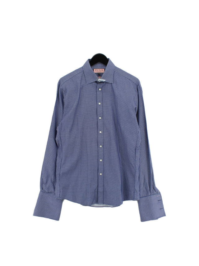 Thomas Pink Men's Shirt Collar: 16 in Blue 100% Cotton