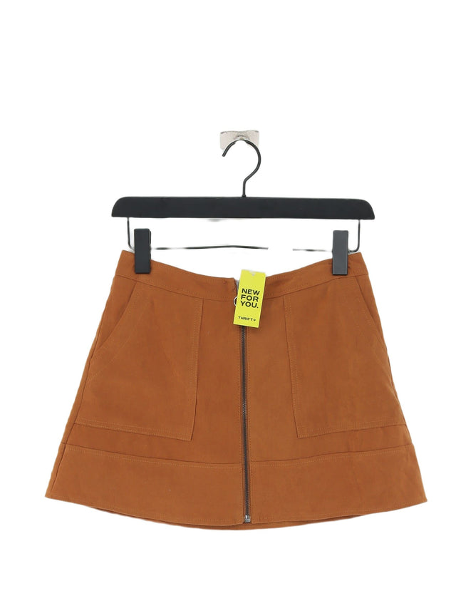 New Look Women's Mini Skirt UK 8 Tan Polyester with Elastane