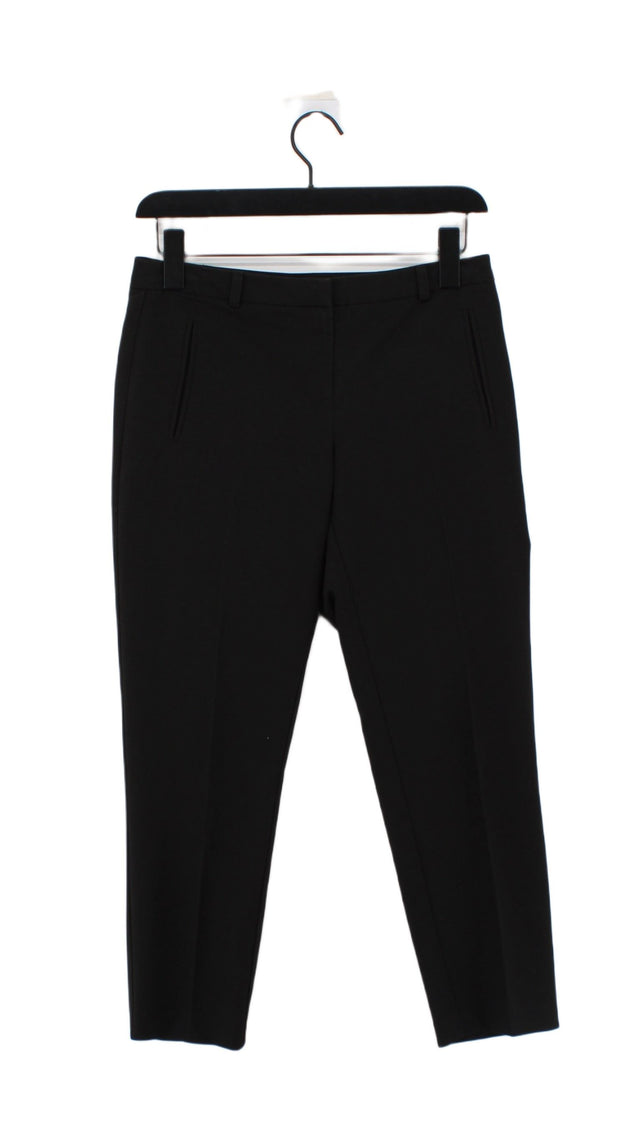 Topshop Women's Suit Trousers UK 8 Black Polyester with Elastane, Viscose