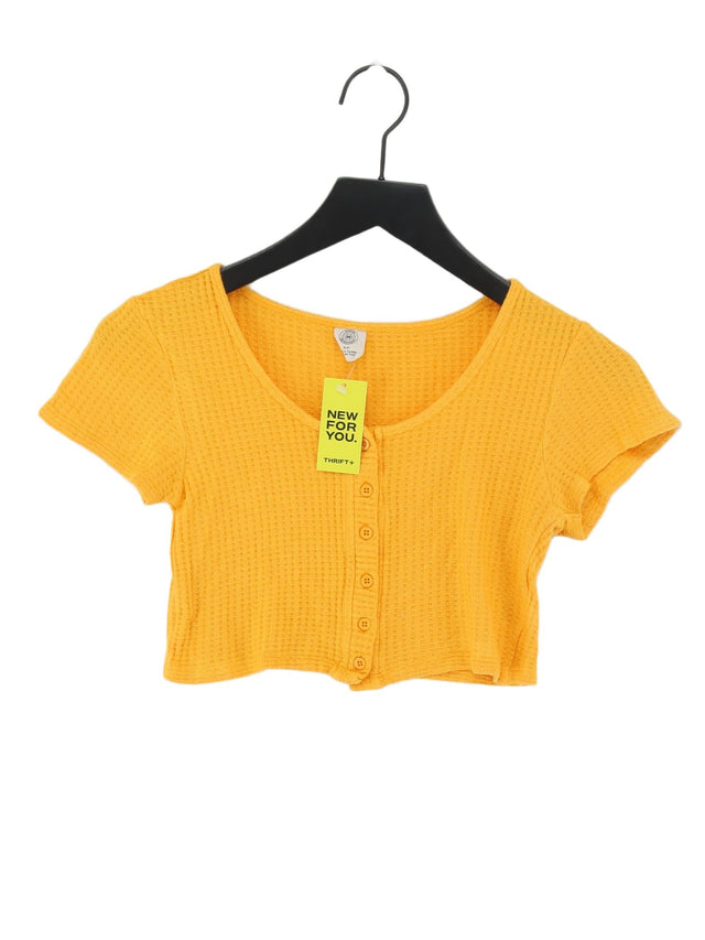 Urban Outfitters Women's Top S Yellow Viscose with Elastane