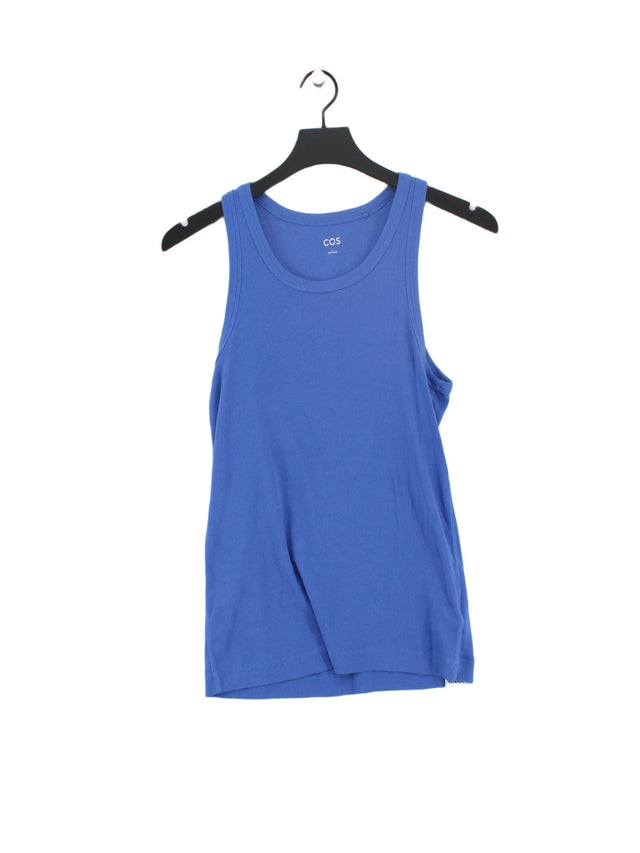 COS Women's T-Shirt L Blue Cotton with Elastane
