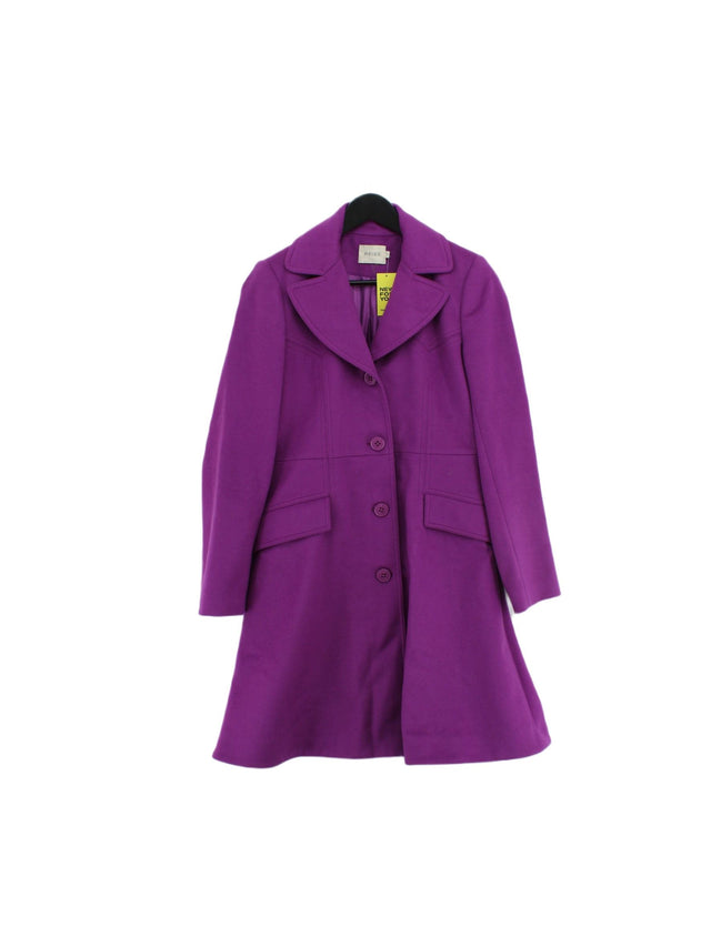 Reiss Women's Coat M Purple Wool with Cashmere, Viscose